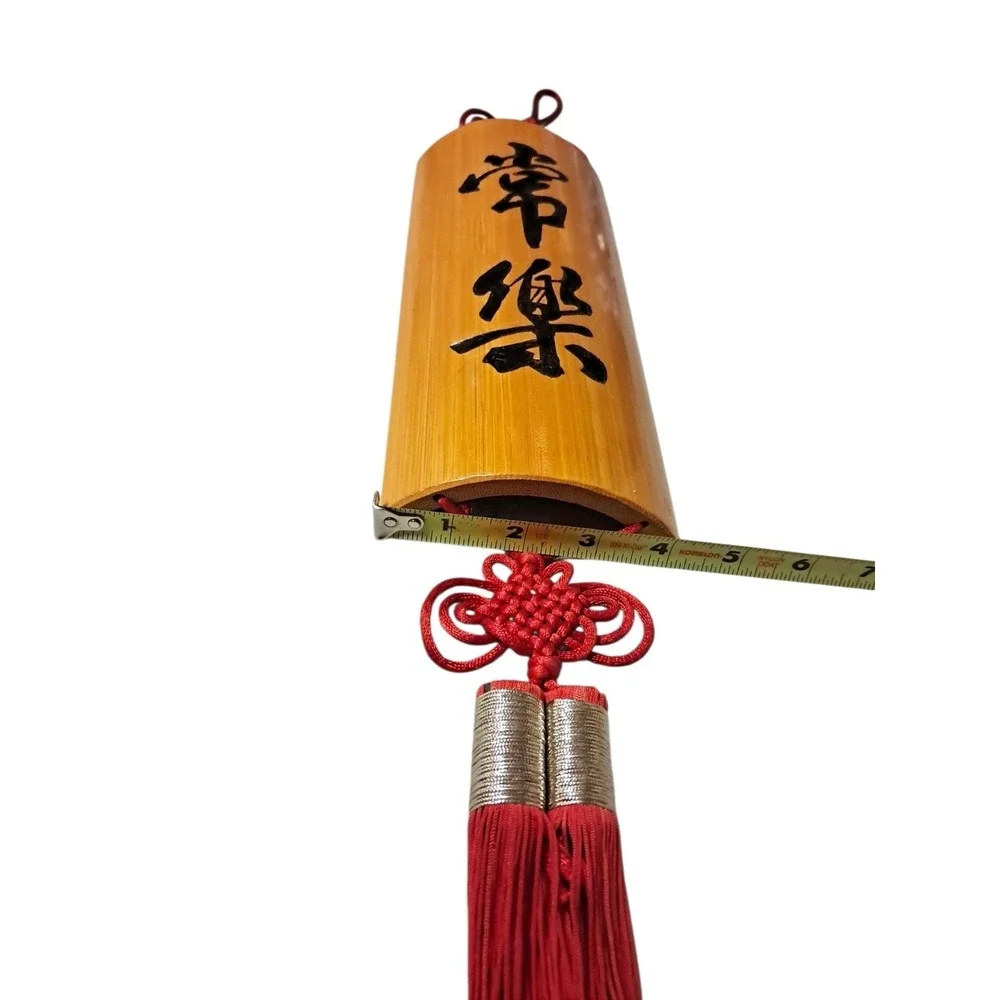 Chinese Bamboo & Red Rope Calligraphy‎ Hanging Wall Art